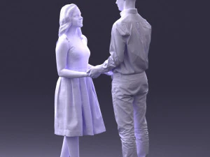 000370 Couple Holding Hands 3dp 3D Print Model