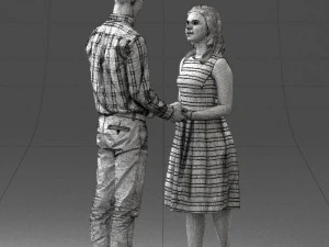 000370 Couple Holding Hands 3dp 3D Print Model