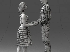 000370 Couple Holding Hands 3dp 3D Print Model