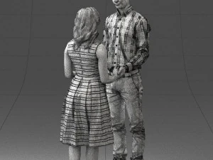 000370 Couple Holding Hands 3dp 3D Print Model