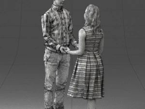 000370 Couple Holding Hands 3dp 3D Print Model