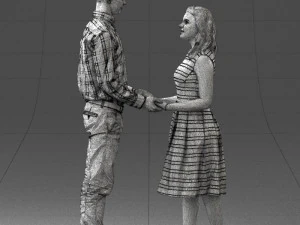 000370 Couple Holding Hands 3dp 3D Print Model