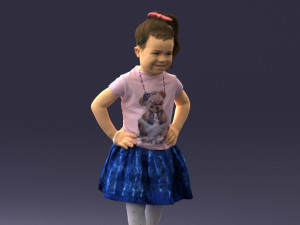 little girl in pose 0032 3d print ready Modelo de Impressão 3D