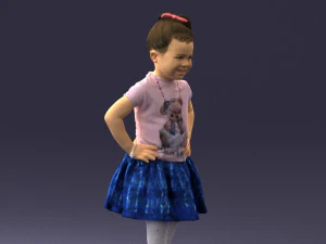 000375 Little Girl Standing Pose 3dp 3D Print Model