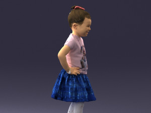 little girl in pose 0032 3d print ready Modelo de Impressão 3D