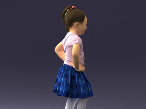 little girl in pose 0032 3d print ready Modelo de Impressão 3D