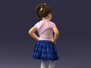 little girl in pose 0032 3d print ready Modelo de Impressão 3D