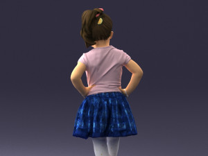 little girl in pose 0032 3d print ready Modelo de Impressão 3D