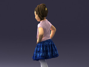 little girl in pose 0032 3d print ready Modelo de Impressão 3D