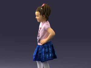 000375 Little Girl Standing Pose 3dp 3D Print Model