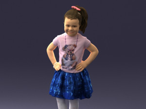 little girl in pose 0032 3d print ready Modelo de Impressão 3D