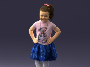 000375 Little Girl Standing Pose 3dp 3D Print Model