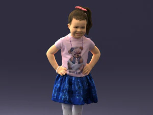 000375 Little Girl Standing Pose 3dp 3D Print Model