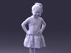 000375 Little Girl Standing Pose 3dp 3D Print Model