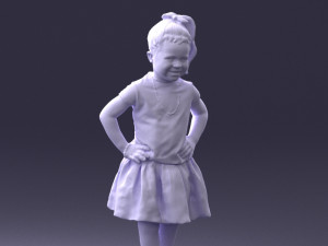 little girl in pose 0032 3d print ready Modelo de Impressão 3D
