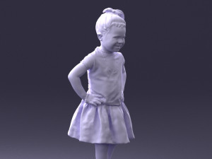 little girl in pose 0032 3d print ready Modelo de Impressão 3D
