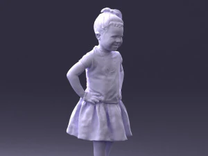 000375 Little Girl Standing Pose 3dp 3D Print Model