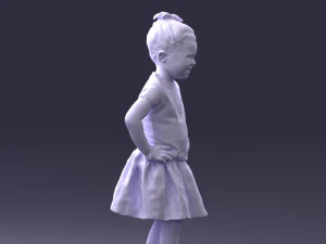 000375 Little Girl Standing Pose 3dp 3D Print Model