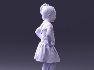 little girl in pose 0032 3d print ready Modelo de Impressão 3D