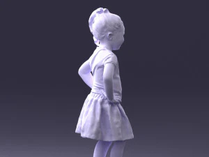 000375 Little Girl Standing Pose 3dp 3D Print Model