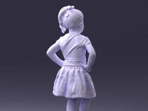 000375 Little Girl Standing Pose 3dp 3D Print Model