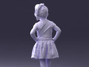 000375 Little Girl Standing Pose 3dp 3D Print Model