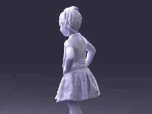 000375 Little Girl Standing Pose 3dp 3D Print Model