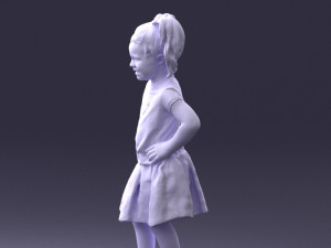 little girl in pose 0032 3d print ready Modelo de Impressão 3D