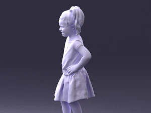 000375 Little Girl Standing Pose 3dp 3D Print Model