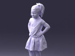 000375 Little Girl Standing Pose 3dp 3D Print Model