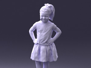 little girl in pose 0032 3d print ready Modelo de Impressão 3D