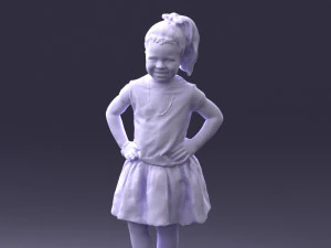000375 Little Girl Standing Pose 3dp 3D Print Model