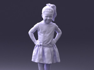 little girl in pose 0032 3d print ready Modelo de Impressão 3D
