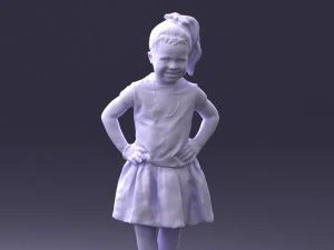 000375 Little Girl Standing Pose 3dp 3D Print Model