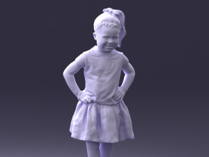 little girl in pose 0032 3d print ready Modelo de Impressão 3D