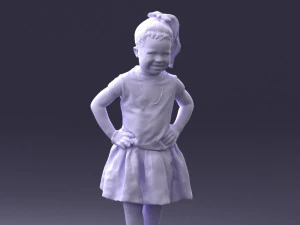 000375 Little Girl Standing Pose 3dp 3D Print Model