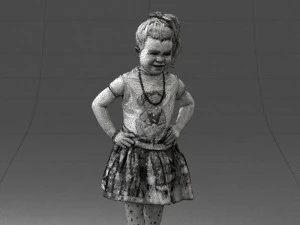 000375 Little Girl Standing Pose 3dp 3D Print Model