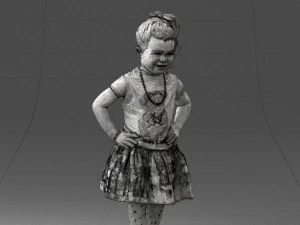 000375 Little Girl Standing Pose 3dp 3D Print Model