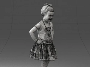 000375 Little Girl Standing Pose 3dp 3D Print Model