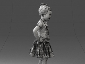 little girl in pose 0032 3d print ready Modelo de Impressão 3D