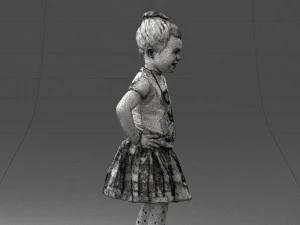 000375 Little Girl Standing Pose 3dp 3D Print Model