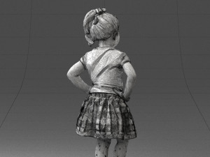 little girl in pose 0032 3d print ready Modelo de Impressão 3D