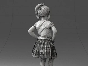 000375 Little Girl Standing Pose 3dp 3D Print Model
