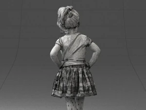 000375 Little Girl Standing Pose 3dp 3D Print Model