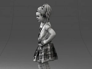 000375 Little Girl Standing Pose 3dp 3D Print Model