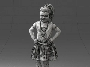 000375 Little Girl Standing Pose 3dp 3D Print Model