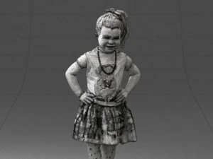 000375 Little Girl Standing Pose 3dp 3D Print Model