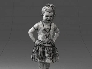 000375 Little Girl Standing Pose 3dp 3D Print Model