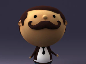 000373 Cartoon Gentleman Character 3D Model