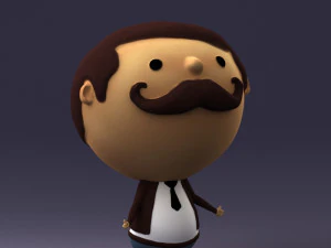 000373 Cartoon Gentleman Character 3D Model